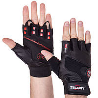Перчатки спортивные кожаные Zelart SB-161552 размер S цвет черный js