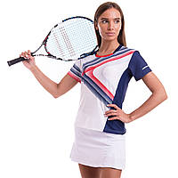 Комплект одежды для тенниса женский футболка и юбка Lingo LD-1837B размер M цвет белый-синий mn