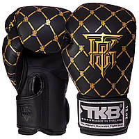 Перчатки боксерские кожаные TOP KING Chain TKBGCH размер 8 унции цвет черный-золотой js