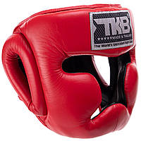 Шлем боксерский в мексиканском стиле кожаный TOP KING Extra Coverage TKHGEC-LV размер S цвет красный js