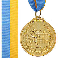Медаль спортивная с лентой Zelart Большой Теннис C-8759 цвет золотой js