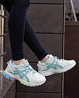 Жіночі білі кросівки Asics White Blue кросівки асикси жіноче взуття асикс текстильні кроси на літо сітка