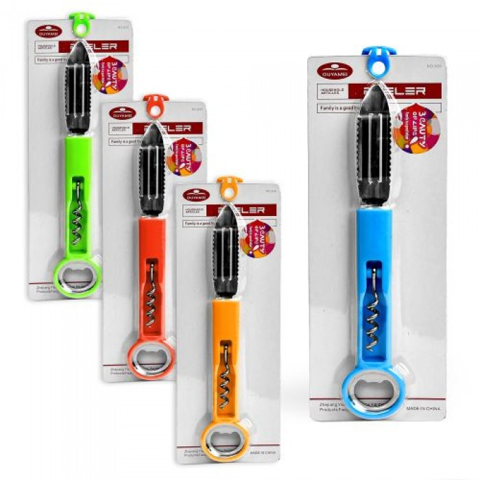 Овочечистка з відкривачкою і штопором "3в1" R88985 9*24.5см, фото 1