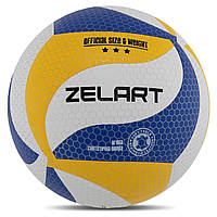 Мяч волейбольный ZELART VB-9000 цвет белый-желтый-синий js