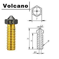 Сопло латунное для 3D принтера VOLCANO, 0.4mm с PTFE покрытием