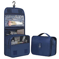 Дорожня косметичка сумка органайзер для косметики і аксесуарів підвісна Темно-синій (60533)