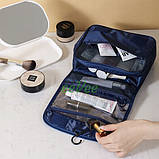 Дорожня косметичка сумка органайзер для косметики і аксесуарів підвісна Темно-синій (60533), фото 3