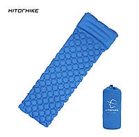 Килимок надувний одномісний (матрас) Hitorhike з подушкою Синій