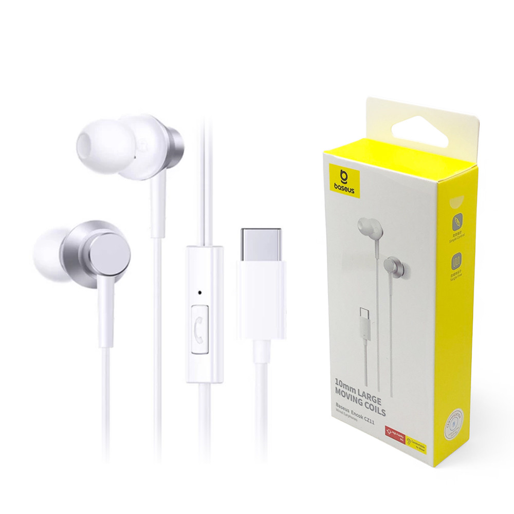 Навушники — гарнітура Baseus Encok CZ11 з TypeC роз'ємом Білий, фото 1