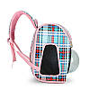 Рюкзак для перенесення тварин CosmoPet CP-20 для котів та собак (Синій в клітинку), фото 4