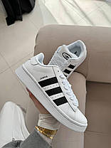 Жіночі кросівки Adidas Campus White Кеди Адідас Кампус білі повсякденні демісезон Шкіра, фото 3