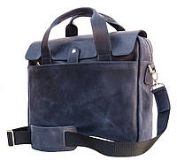 Чоловіча сумка-портфель із натуральної шкіри крейзі хорс RK-1812-4lx TARWA синій EM, код: 7615374