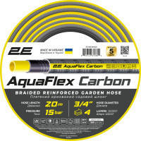 Шланг для поливу 2E AquaFlex Carbon 3\/4\" , 20м, 4 шари, 20бар, -10+60°C (2E-GHE34GE20)