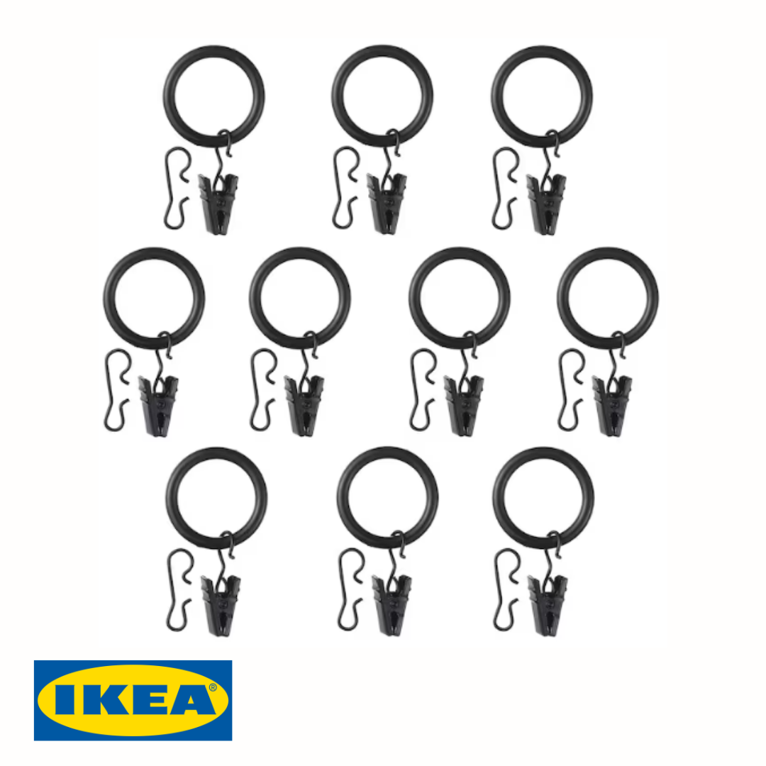 Набір кілець з гачками/затискачами IKEA SYRLIG 10 предметів 102.172.40
