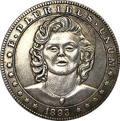 Сувенір монета долар СШАang 1893г "Жінка". Hobo Coin American Morgan
