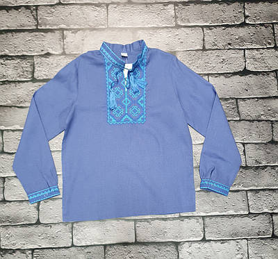 Вишиванка Kosar Льон з довгим рукавом для хлопчика 6-10 років