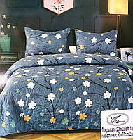 Покрывало на кровать в комплекте с наволочками стеганое евро размер 200*230 цветы Украина