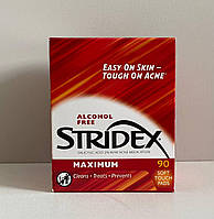 Stridex Single-Step Контроль акне, максимальное действие, без спирта, 90 мягких подушечек