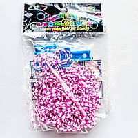 Набор резинок для плетения Finding Резиночки для плетения браслетов крючки рогатка Бело-фиолетовые