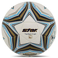 Мяч футбольный STAR TING MATCH 5 LIGHT HYBRID SB3145L цвет белый-голубой js