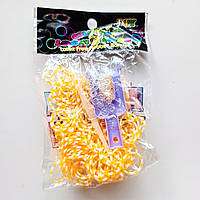 Набор резинок для плетения Finding Резиночки для плетения браслетов крючки рогатка Бело-оранжевые
