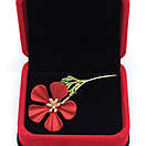 Брошка червоний мак у подарунковій коробці, фото 3