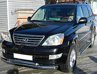 Окантовка штатных порогов (черный металл) Lexus GX 470