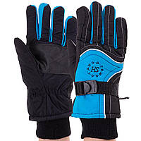 Перчатки горнолыжные теплые женские LUCKYLOONG B-31 размер l-xl цвет черный-голубой mn