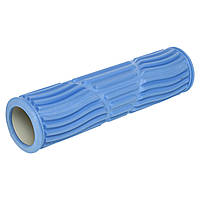Роллер массажный цилиндр (ролик мфр) 45см Grid Spine Roller Zelart FI-9390 цвет синий js