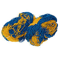 Сетка на ворота футбольные усиленной прочности Zelart Элит 1,5 SO-9564 цвет желтый-синий mn