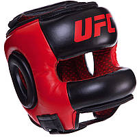 Шлем боксерский с бампером кожаный UFC PRO UHK-75062 S черный js