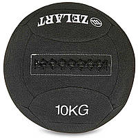 Мяч набивной для кросфита волбол WALL BALL Zelart FI-7224-10 10кг черный js