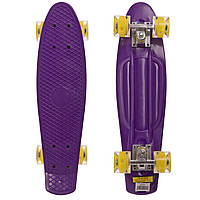 Скейтборд Пенни Penny LED WHEELS Zelart SK-5672-3 фиолетовый-желтый js