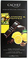 Бельгійський шоколад Cachet 57% "Лимон і Перець" 100 г