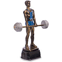 Статуетка нагородна спортивна Важка атлетика Штангіст Zelart C-2457-B8 js