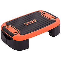 Степ-платформа 4 IN 1 MUTIFUCTIONAL STEP Zelart FI-3996 53x36x14см чорний-жовтогарячий js