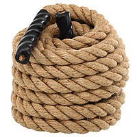 Канат спортивний для лазанья COMBAT BATTLE ROPE Zelart FI-0909-12 12 м коричневий mn