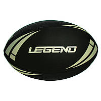 Мяч для регби LEGEND R-3291 №5 PVC черный-салатовый mn