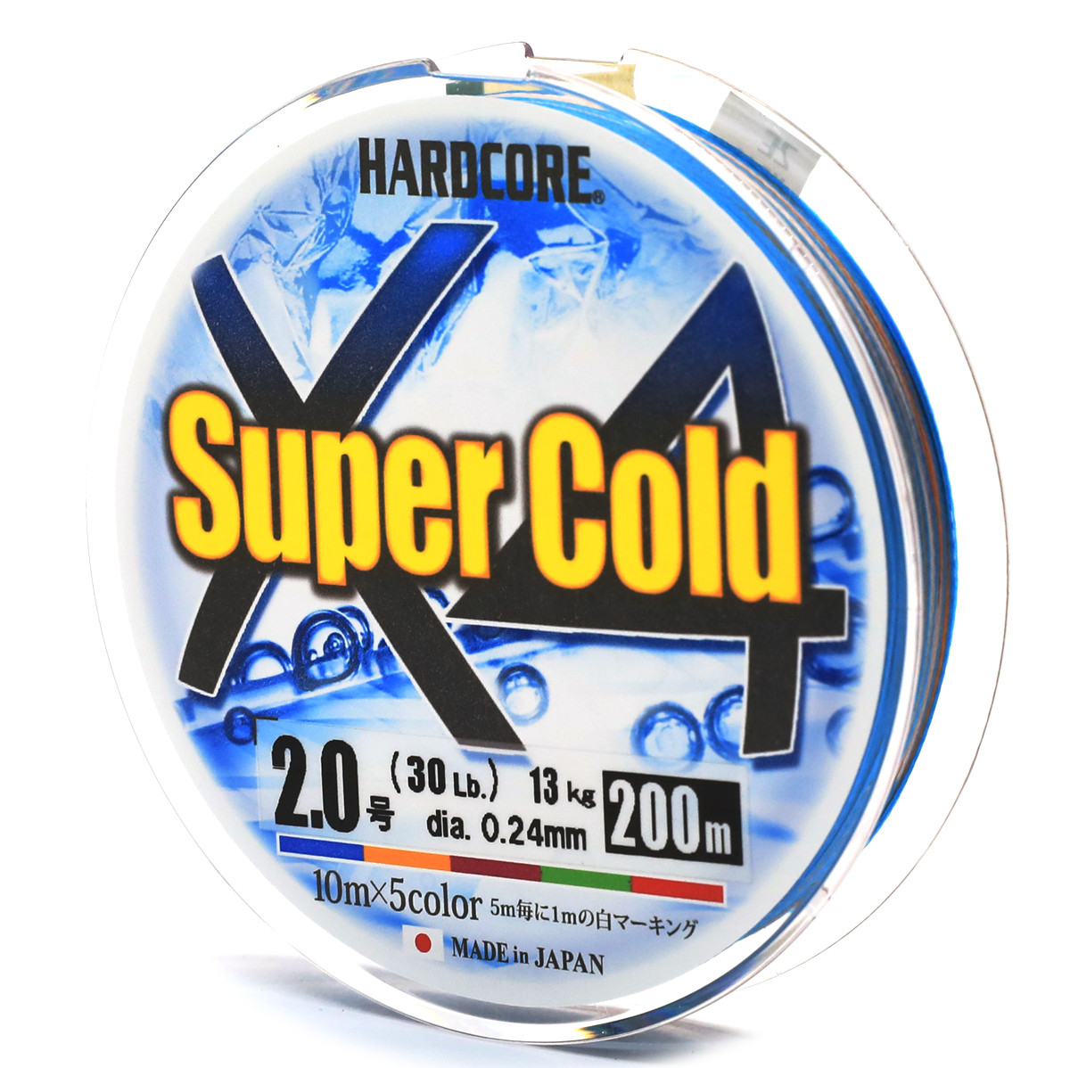 Шнур Duel Hardcore Super Cold X4 200m #2.0 5Color 13.0kg 0.24mm