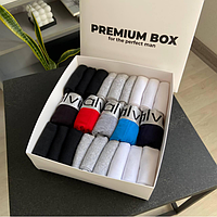 Premium Box CK Boxer Silver (5 шт. трусов + 12 пар носков)