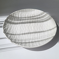 Тарелка белая фактурная Abstract, 20х3 см