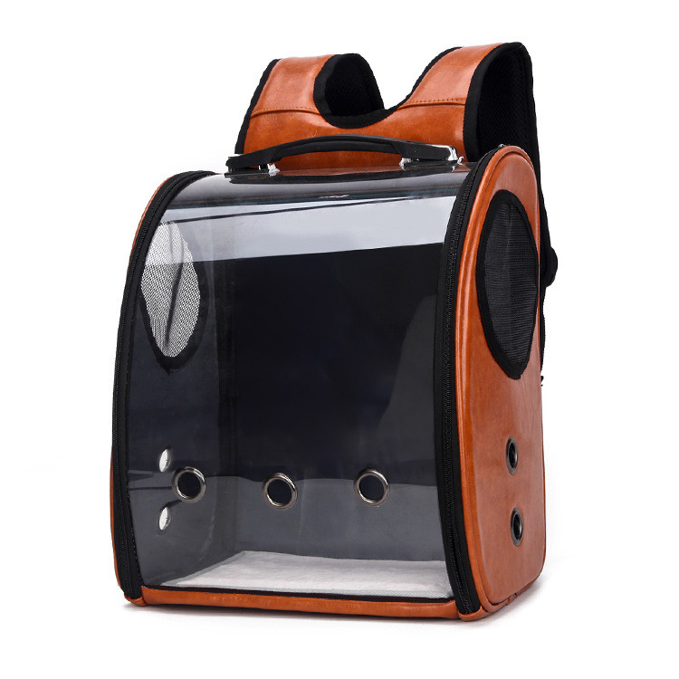 Рюкзак для перенесення з прозорою стінкою CosmoPet CP-23 для котів та собак Brown