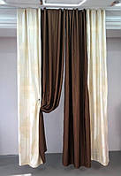 Готовый комплект штор из портьерной ткани блэкаут " Венге" 170*270 cм