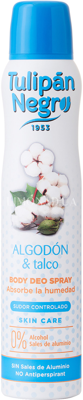 Дезодорант-спрей Tulipan Negro Бавовна та тальк 200 мл, фото 1