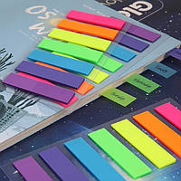 Стикеры-закладки Buromax Neon пластиковые СТРЕЛКИ+ПРЯМЫЕ, 12х45 мм, 200 листов, 8 цветов