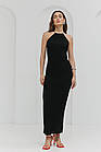 Довга вечірня сукня без рукавів чорна (S), фото 7