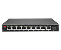 8мі портовий PoE Full Gigabit комутатор ONV-POE33108PFG, 8xPoe1000Мбіт + 2х1000 Мбіт + 1xSFP 1000Мбіт, до от