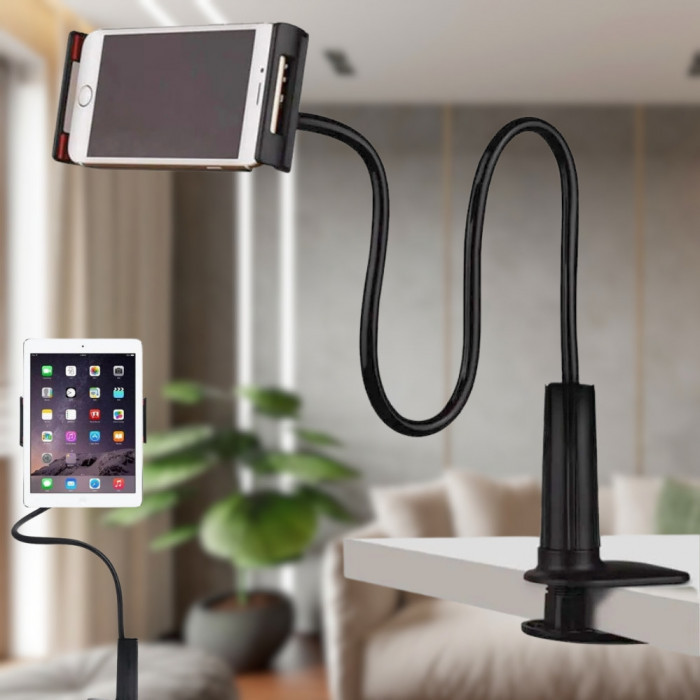 NEW Гнучкий тримач для телефону і планшету з прищіпкоюMultifunction Phone Clip чорний, фото 1