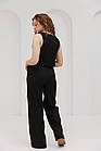 Жіночий літній костюм чорний з жилеткою і штанами (S), фото 5