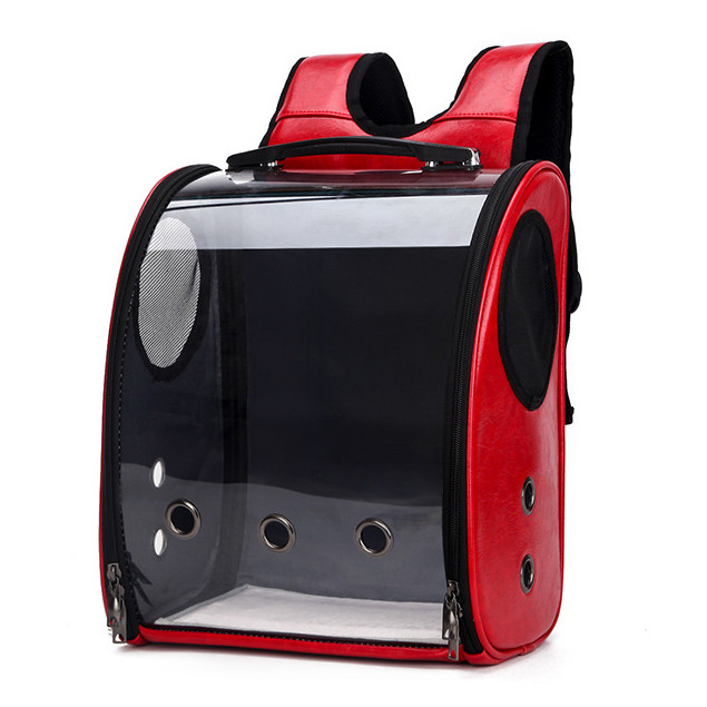 Рюкзак для перенесення з прозорою стінкою CosmoPet CP-23 для котів та собак Red, фото 1
